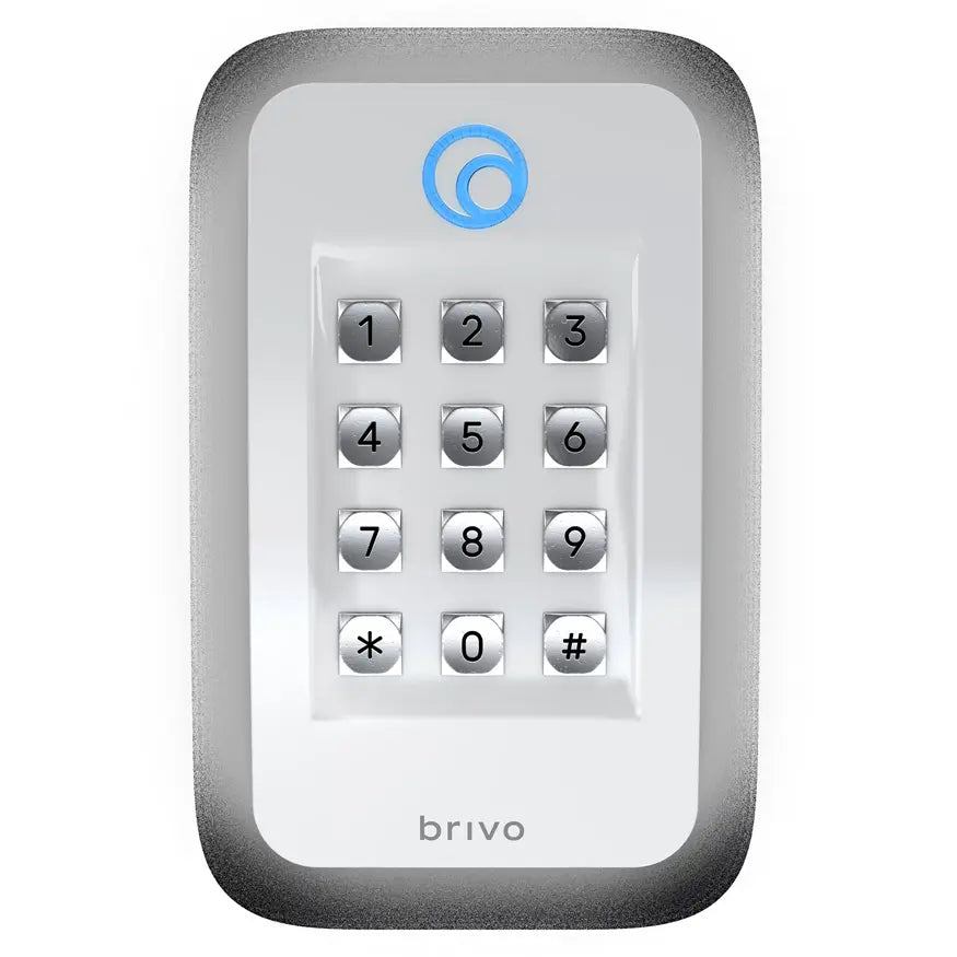 Brivo White OSDP Dual Credential Reader B-BSPKF-W Brivo